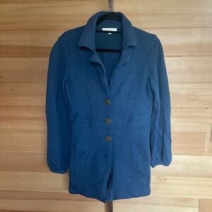 CAbi Wool Aristocrat Coat Blue with Button Details